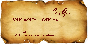 Vásári Géza névjegykártya